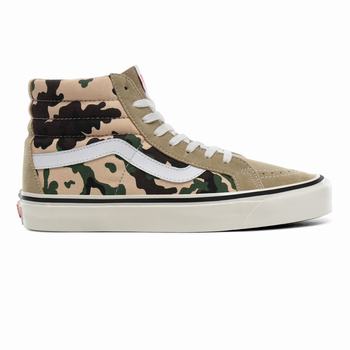 Vans Anaheim Factory SK8-Hi 38 DX - Naisten Korkeavartiset tennarit - Khaki/Camo